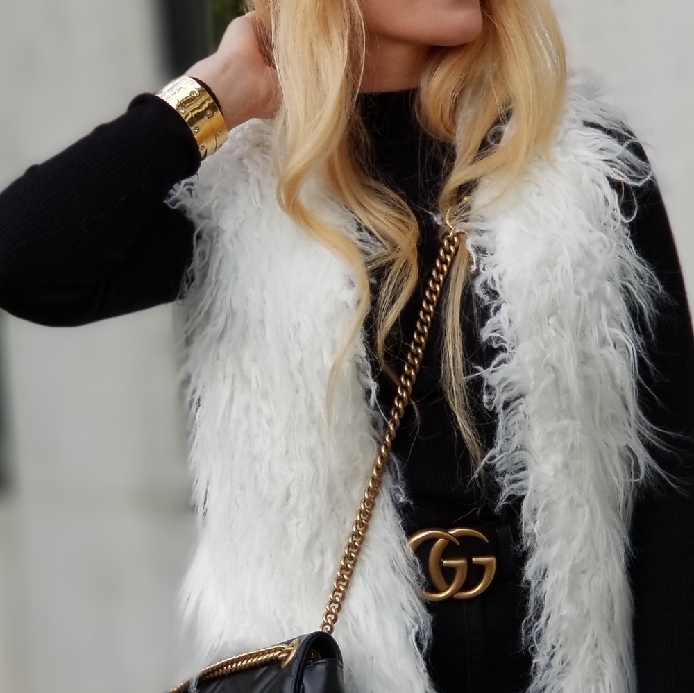 White Faux Fur Vest - Picture 4 of 4